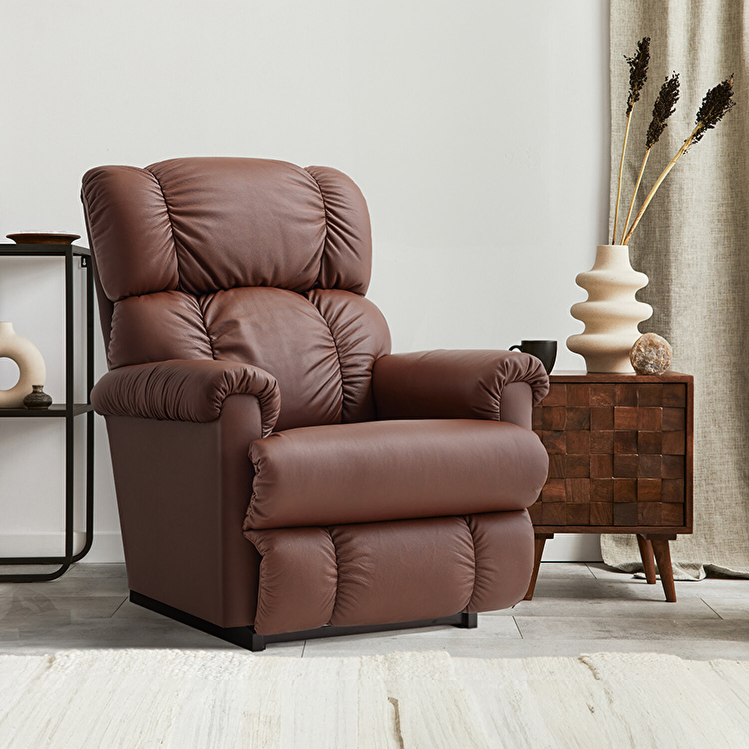 LaZBoy Pinnacle Leather Madras Chestnut Sallanır TV Koltuğu Yatsan