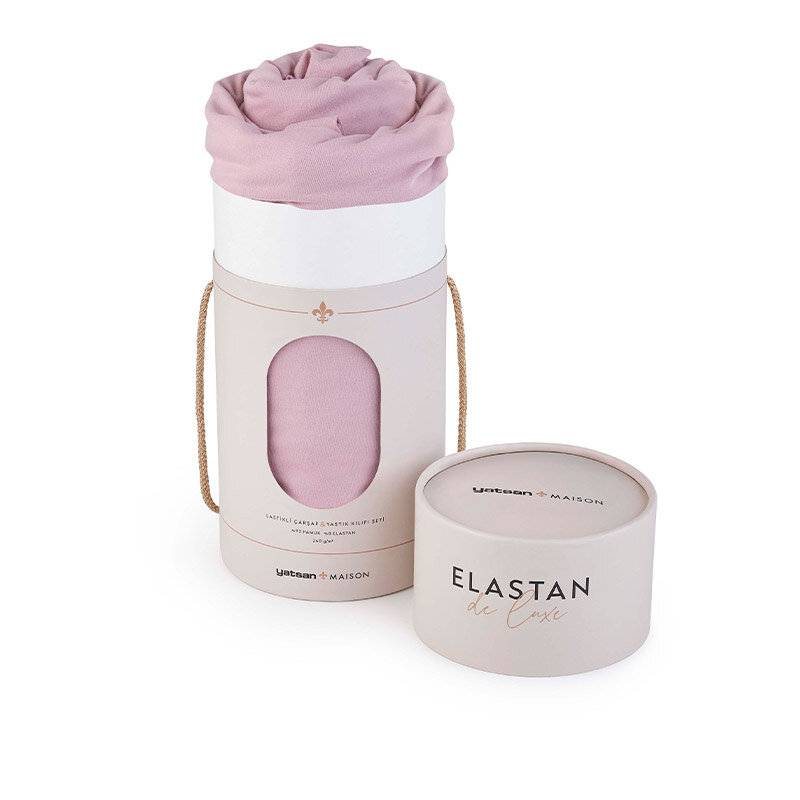 Elastan De Luxe Lastikli Çarşaf & Yastık Kılıf Seti – Gül Kurusu