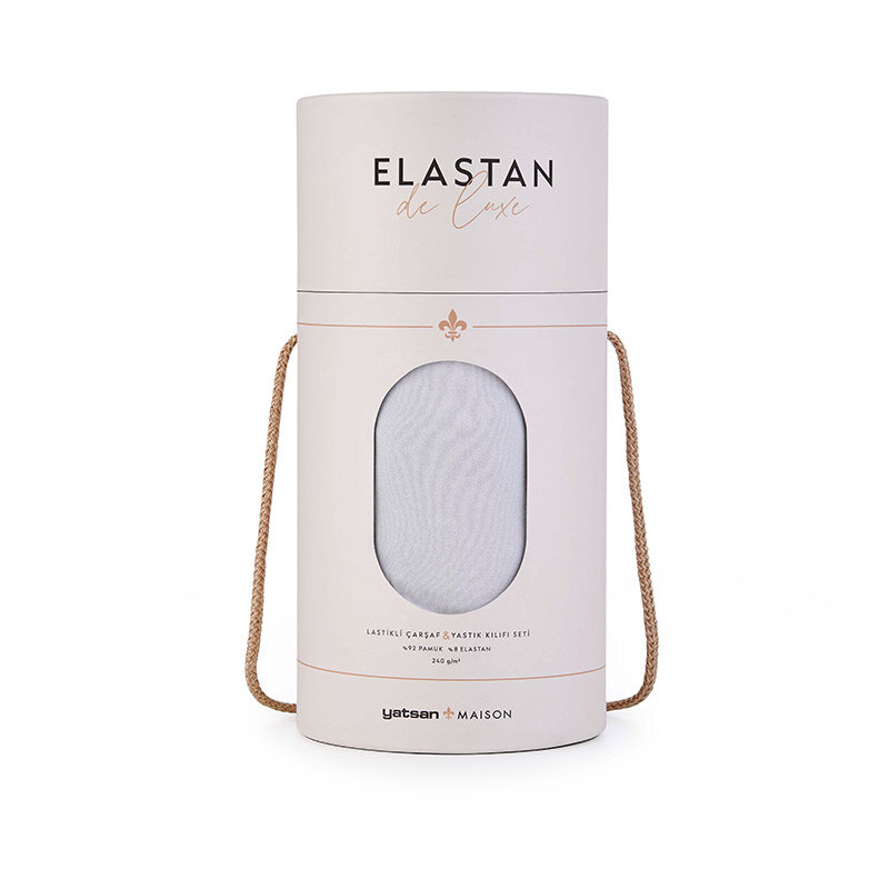 Elastan De Luxe Lastikli Çarşaf & Yastık Kılıf Seti – Açık Gri