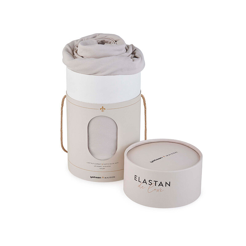 Elastan De Luxe Lastikli Çarşaf & Yastık Kılıf Seti – Taş Rengi