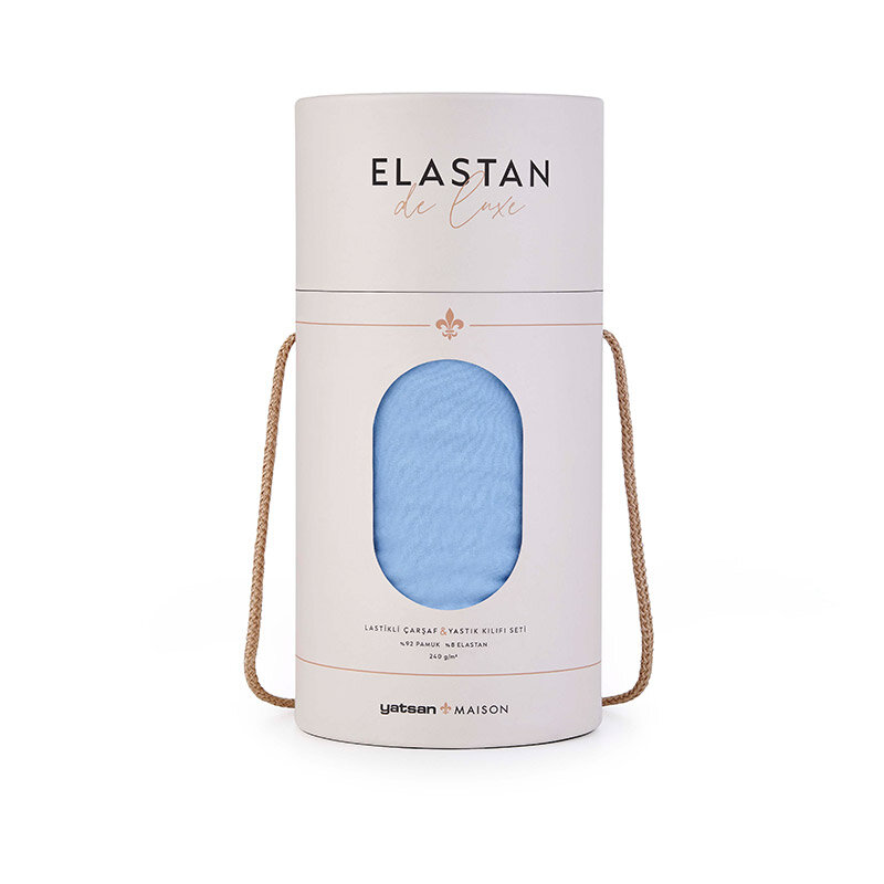 Elastan De Luxe Lastikli Çarşaf & Yastık Kılıf Seti – Mavi