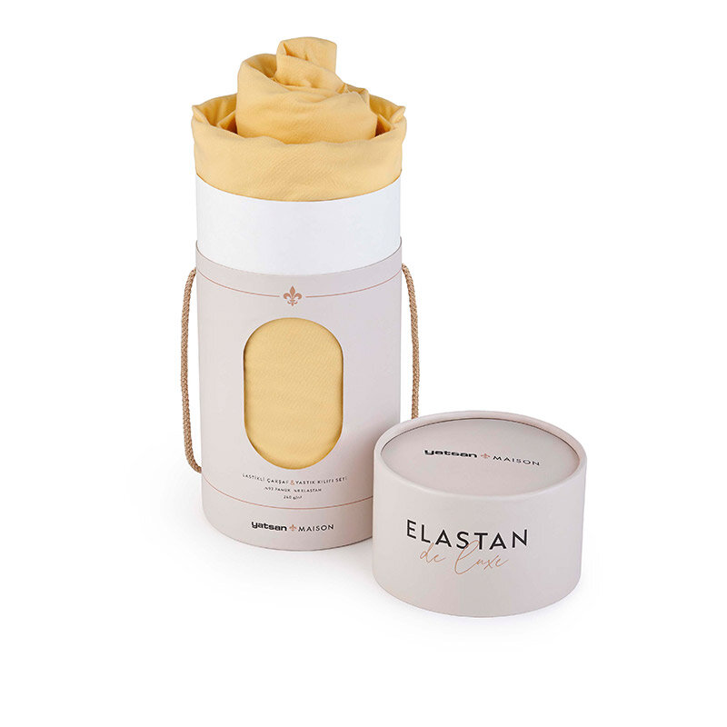 Elastan De Luxe Lastikli Çarşaf & Yastık Kılıf Seti – Sarı
